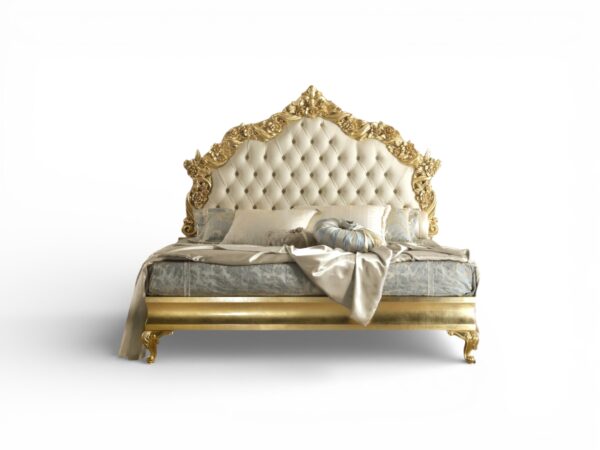 Grand Crown Bed luxury gold tufted bed