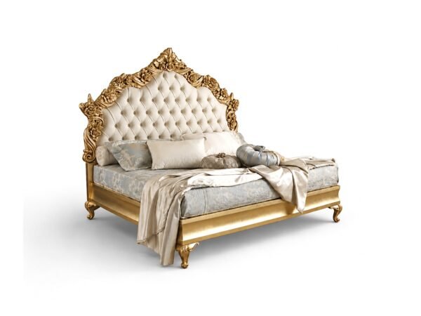 Palace style gold upholstered bed