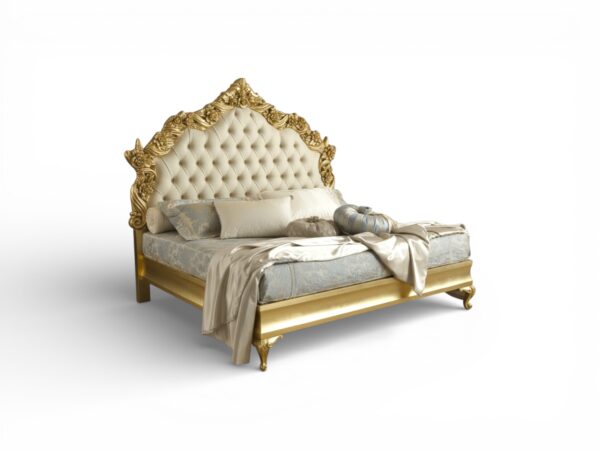 Palace style gold upholstered bed