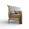Luxury master bedroom bed with button tufting