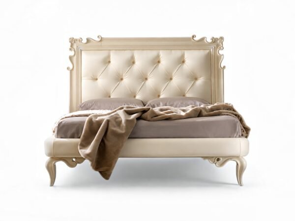 Milano Pearl Grandeur Bed with tall tufted headboard