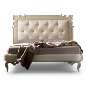 Milano Pearl Grandeur Bed with tall tufted headboard