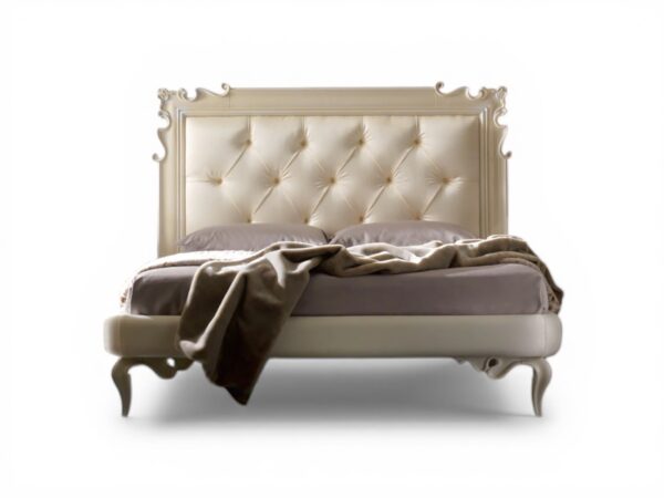 Milano Pearl Grandeur Bed with tall tufted headboard