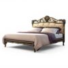 Premium gold leaf upholstered designer bed
