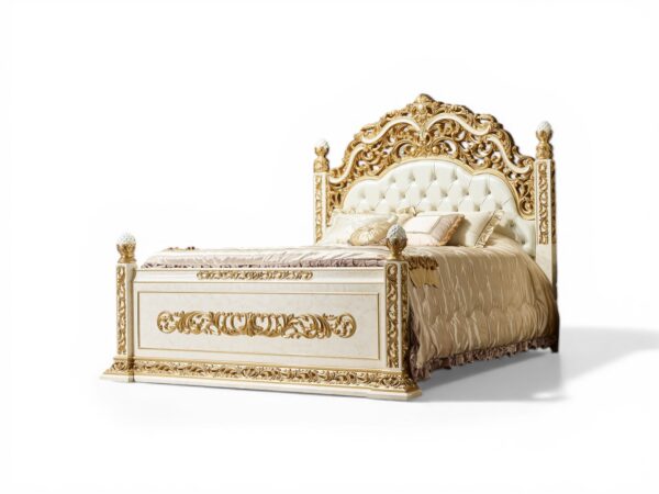Imperial palace style carved bed