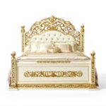 Grand Imperator Ornate Bed with gold carvings