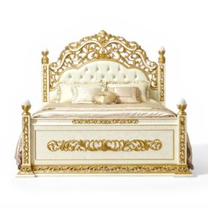 Grand Imperator Ornate Bed with gold carvings