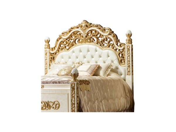Luxury gold detailed master bedroom bed