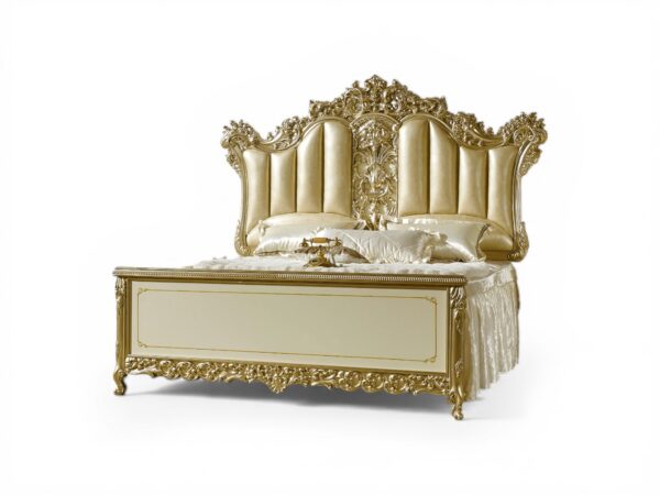 Ornate baroque carved bed frame