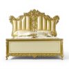 Baroque Crown Bed with gold carved headboard