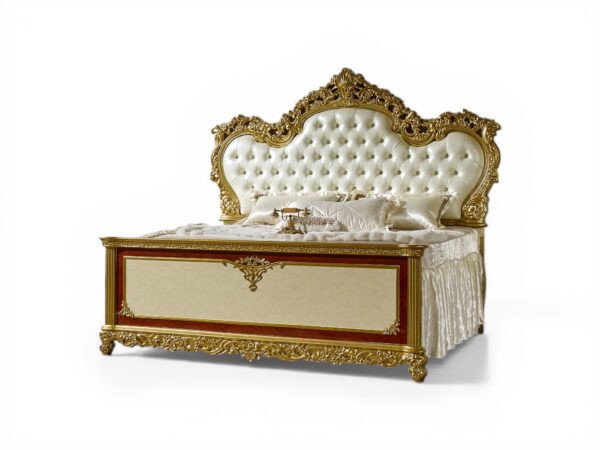 Ornate gold carved master bed