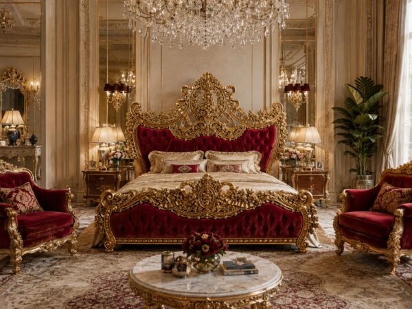 Emperor Dominion Bed with grand carved crown headboard