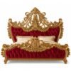 Palace style carved wooden bed for master bedroom