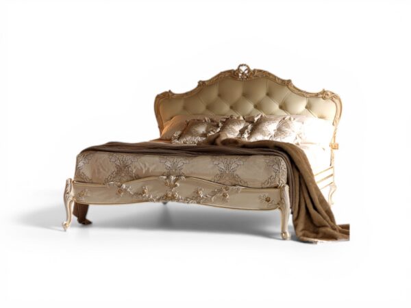 Hamptons Serenity Bed with arched tufted headboard