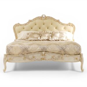 Hamptons Serenity Bed with arched tufted headboard
