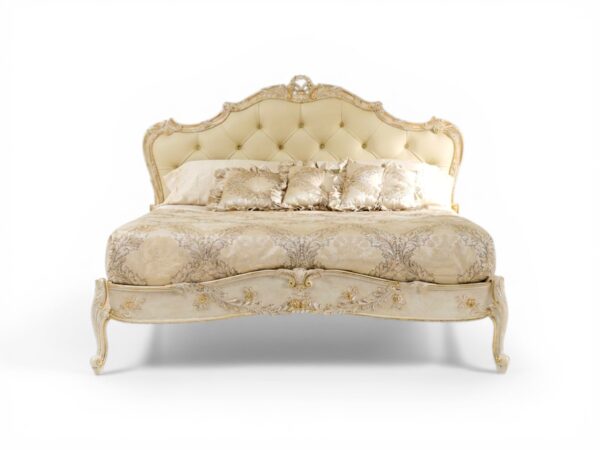 Hamptons Serenity Bed with arched tufted headboard
