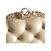 Hamptons style upholstered bed with cabriole legs