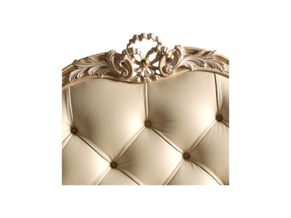 Hamptons style upholstered bed with cabriole legs