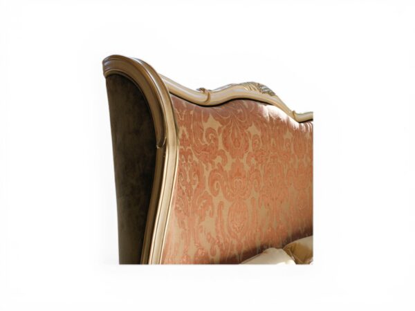 Tall headboard damask fabric bed