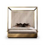 Mercure Gold Canopy Bed with metallic frame