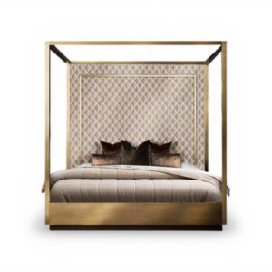 Mercure Gold Canopy Bed with metallic frame