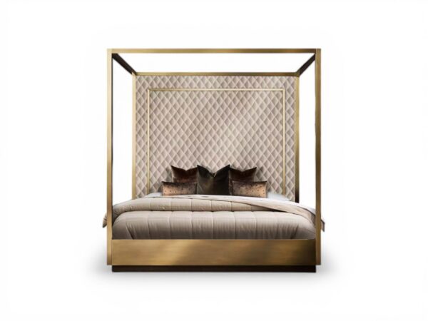 Mercure Gold Canopy Bed with metallic frame