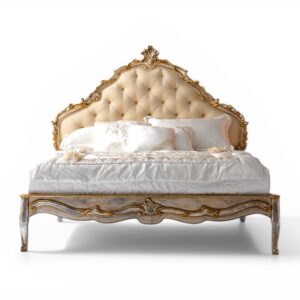Grand Marquis Bed with tufted gilded headboard