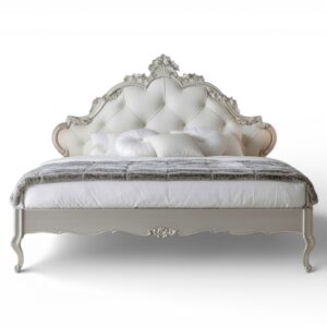 Emporio Crown Court Bed with tufted crown headboard