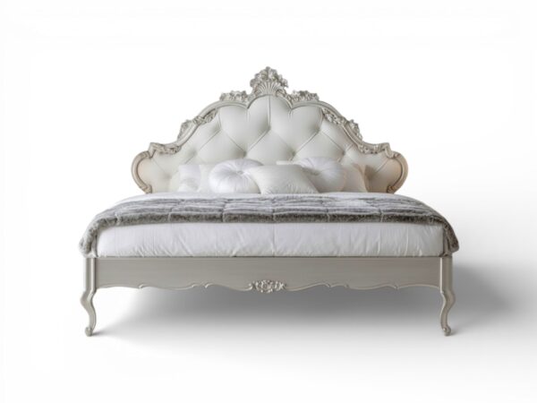 Emporio Crown Court Bed with tufted crown headboard