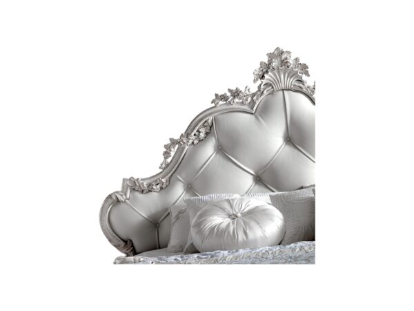 Crown inspired upholstered headboard bed
