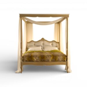 Italian luxury canopy bed with drapery