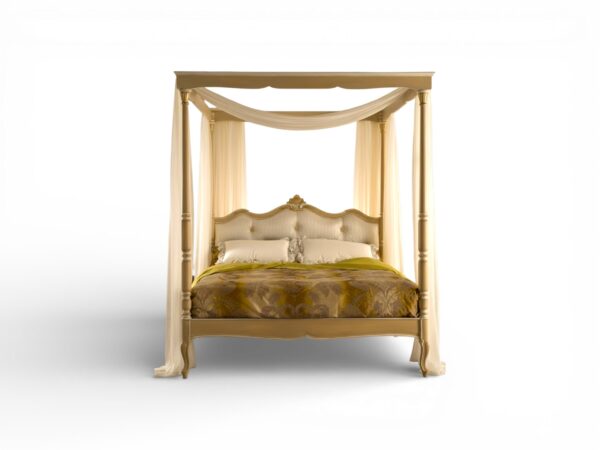 Italian luxury canopy bed with drapery