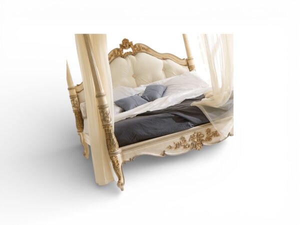 Monumental hardwood canopy bed design