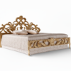 Crowned Scroll Haven Bed with gold carved headboard