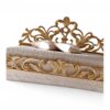 Luxury baroque scroll bed in gold finish