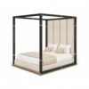 Luxury four poster bed with upholstered panels