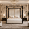 Monarch Pavilion Canopy Bed with architectural frame