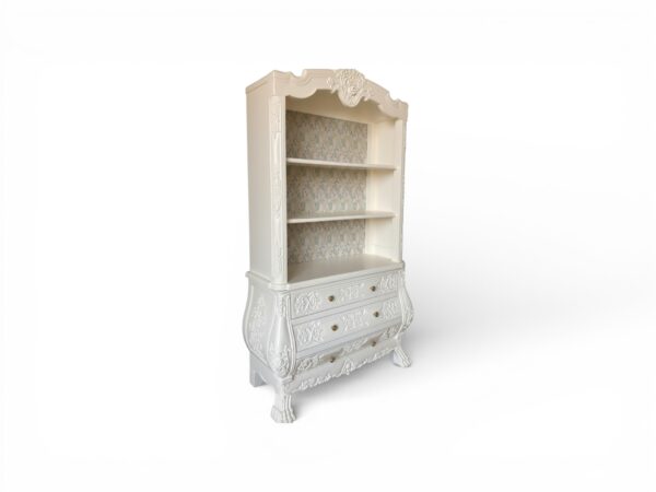 Elegant wooden cabinet with open shelving