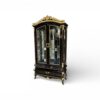 Luxury black display cabinet with gold detailing