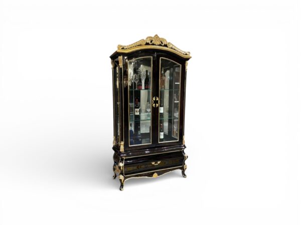 Classic ornate glass display cabinet furniture