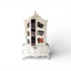 Ivory Rococo cabinet with glass panels