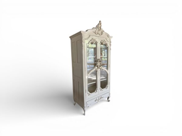 Classic Louis XV armoire in ivory finish