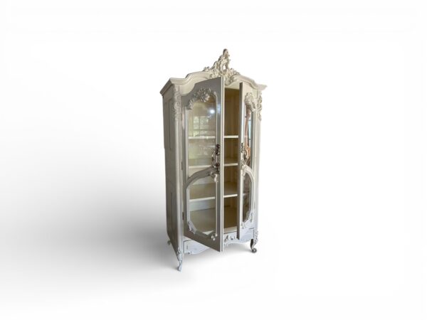 French Rococo armoire with glass panels