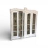Wide display cupboard with refined carved detailing
