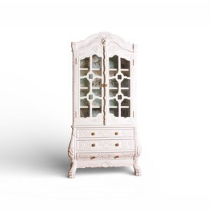 Zelvion Crest cabinet with carved glass doors