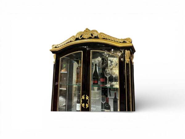 High-gloss black cabinet for elegant interiors