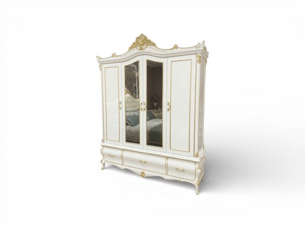Kingsford Signature Wardrobe with ivory and gold finish