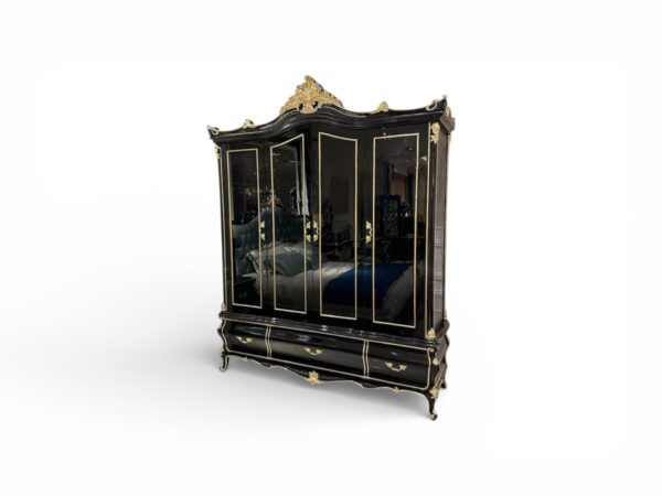 Premium designer wardrobe with carved crown detailing