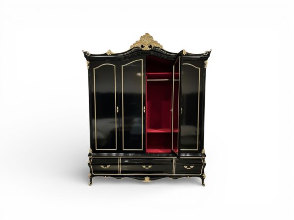 Premium designer wardrobe with carved crown detailing