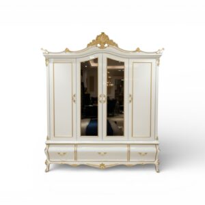 Kingsford Signature Wardrobe with ivory and gold finish